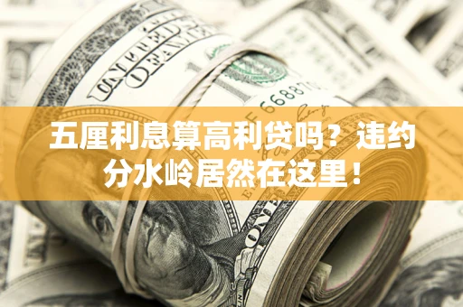 济南五厘利息算高利贷吗？违约分水岭居然在这里！