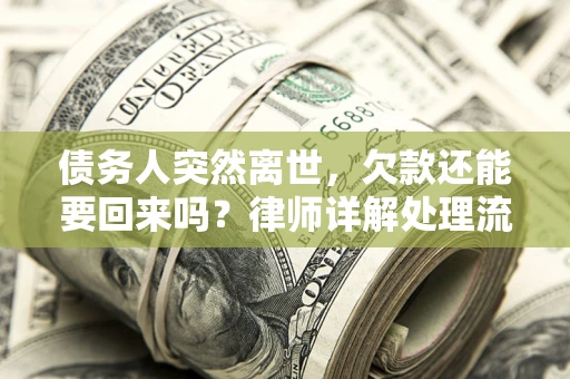 济南债务人突然离世，欠款还能要回来吗？律师详解处理流程